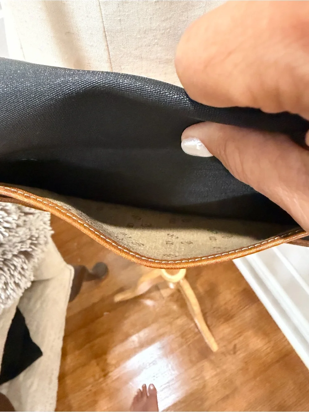 Dior Black and Brown Leather-Trim Crossbody Saddle Bag